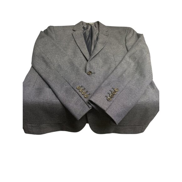 Murano Mens Slim Fit Blue Blazer Jacket - Picture 9 of 12